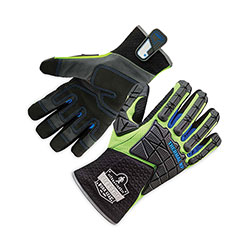 Ergodyne ProFlex 925WP Performance Dorsal Impact-Reducing Thermal Waterprf Gloves, Black/Lime, Large, Pair