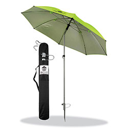 Ergodyne Shax 6100 Lightweight Work Umbrella, 90 in Span, 92.4 in Long, Lime Canopy
