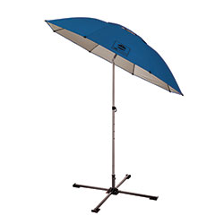 Ergodyne SHAX 6199 Lightweight Work Umbrella and Stand Kit, 90 in Span, 92 in Long, Blue Canopy