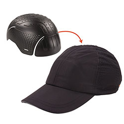Ergodyne Skullerz 8947 Lightweight Baseball Hat and Bump Cap Insert, X-Small/Small, Black