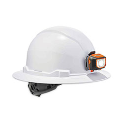 Ergodyne Skullerz 8971LED Class E Hard Hat Full Brim with LED Light, White