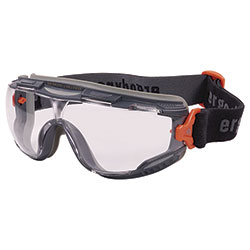 Ergodyne Skullerz ARKYN Anti-Scratch and Enhanced Anti-Fog Safety Goggles with Elastic Strap, Clear