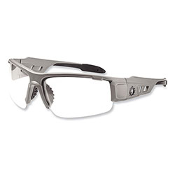 Ergodyne Skullerz Dagr Safety Glasses, Matte Gray Nylon Impact Frame, Anti-Fog Clear Polycarbonate Lens