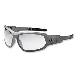 Ergodyne Skullerz Loki Safety Glasses/Goggles, Matte Gray Nylon Impact Frame, Clear Polycarbonate Lens