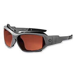 Ergodyne Skullerz Loki Safety Glasses/Goggles, Gray Nylon Impact Frame, Polarized Copper Polycarb Lens