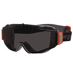 Ergodyne Skullerz MODI OTG Anti-Scratch/Enhanced Anti-Fog Safety Goggles with Elastic Strap, Smoke Lens