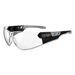 Ergodyne Skullerz Saga Frameless Safety Glasses, Black Nylon Impact Frame, Anti-Fog Clear Polycarb Lens