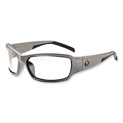 Ergodyne Skullerz Thor Safety Glasses, Matte Gray Nylon Impact Frame, Anti-Fog Clear Polycarbonate Lens