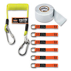 Ergodyne Squids 3180 Tool Tethering Kit, 2 lb Max Working Capacity, 6.5 in to 48 in Long, Yellow/Black