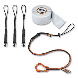 Ergodyne Squids 3181 Tool Tethering Kit, 5 lb Max Working Capacity, 38 in to 48 in Long, Orange/Gray and Black