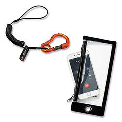 Ergodyne Squids 3195 Cell Phone Tool Tethering Kit, 1 lb Max Working Capacity, 12 in to 48 in, Black/Orange