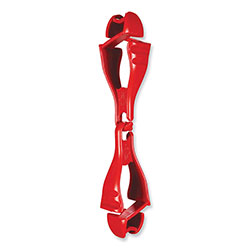 Ergodyne Squids 3400 Dual Clip Glove Clip Holder, 1 x 1 x 6.5, Acetal Copolymer, Red