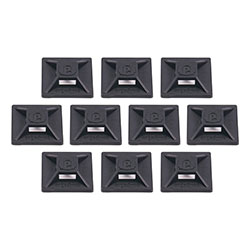 Ergodyne Squids 3701 Mini Adhesive Mount Replacements, 2 lb Max Safe Working Capacity, 0.9 in Long, Black,10/Pack, Ships in 1-3 Bus Days