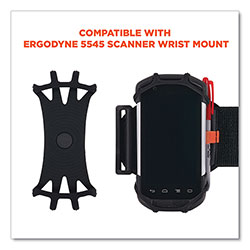 Ergodyne Squids 5547 Scanner Wrist Mount Holder, 4 x 5 x 0.5, Plastic, Black