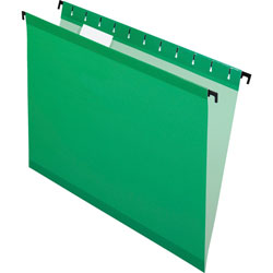 Pendaflex Poly Laminate Hanging Folders, Letter, 1/5 Tab, Bright Green, 20/Box