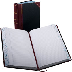 Boorum & Pease Record/Account Book, Black/Red Cover, Record Rule, 14 1/8 x 8 5/8, 500 Pages
