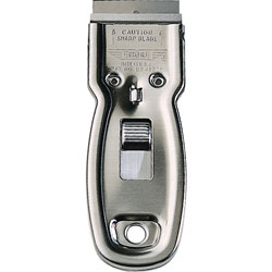 Ettore Products Scraper, Pocket, 1-1/10 inWx4-1/2 inLx1/4 inH, Steel Gray