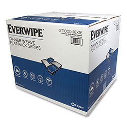 Everwipe Premium Guest Towel Napkins Flat Pack, 2-Ply, 16 in x 16 in, White, 1,000/Carton