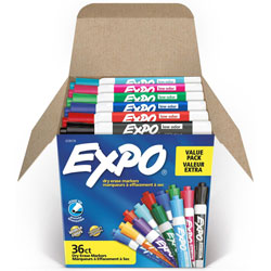 Expo® Low-Odor Dry Erase Chisel Tip Markers, Chisel Marker Point Style, Assorted, 36/Box
