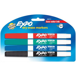 Expo® Nontoxic Dry Erase Markers with Fine Point, Assorted