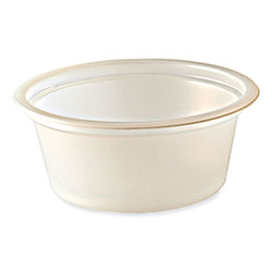 Fabri-Kal Portion Cups, Squat, 1 oz, Translucent, 125/Sleeve, 20 Sleeve/Carton