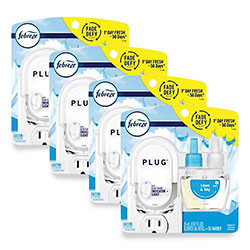 Febreze PLUG Air Freshener Warmer Start Kit, 6.54 x 2.99 x 5.98, Clear/White, 4/Carton