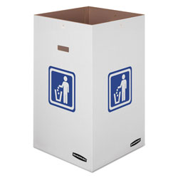 Fellowes Waste and Recycling Bin, 42 gal, White, 10/Carton