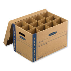 Fellowes SmoothMove Kitchen Moving Kit, Medium, Half Slotted Container (HSC), 18.5 in x 12.25 in x 12 in, Brown Kraft/Blue