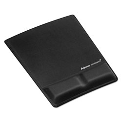 Fellowes Ergonomic Memory Foam Wrist Support w/Attached Mouse Pad, Black