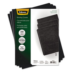 Fellowes Classic Grain Texture Binding System Covers, 11-1/4 x 8-3/4, Black, 200/Pack