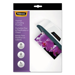 Fellowes ImageLast Laminating Pouches with UV Protection, 3 mil, 9 in x 11.5 in, Clear, 25/Pack