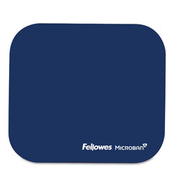 Fellowes Mouse Pad w/Microban, Nonskid Base, 9 x 8, Navy