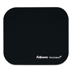 Fellowes Mouse Pad w/Microban, Nonskid Base, 9 x 8, Black