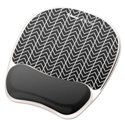 Fellowes Photo Gel Mouse Pad with Wrist Rest with Microban Protection, 7.87 x 9.25, Chevron Design