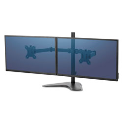 Fellowes Professional Series Freestanding Dual Horizontal Monitor Arm, Up to 30 in, Up to 17 lbs