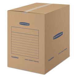Fellowes SmoothMove Basic Moving Boxes, Large, Regular Slotted Container (RSC), 18 in x 18 in x 24 in, Brown Kraft/Blue, 15/Carton