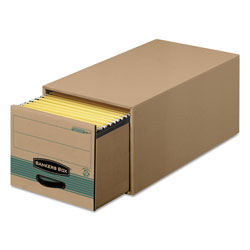 Fellowes STOR/DRAWER STEEL PLUS Extra Space-Savings Storage Drawers, Legal Files, 16.75 in x 25.5 in x 11.5 in, Kraft/Green, 6/Carton