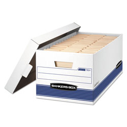 Fellowes STOR/FILE Medium-Duty Storage Boxes, Letter Files, 12 in x 25.38 in x 10.25 in, White, 20/Carton