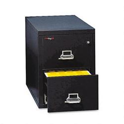Fireking Insulated Two Drawer Vertical File, 31 9/16" Deep, Letter Size, Black