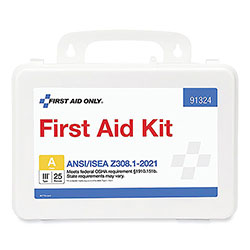 First Aid Only ANSI 2021 First Aid Kit for 25 People, 94 Pieces, Plastic Case