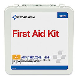First Aid Only ANSI 2021 Type III First Aid Kit for 50 People, 184 Pieces, Metal Case