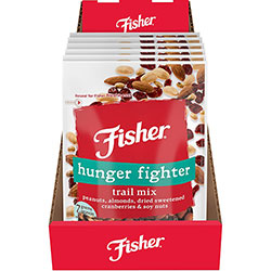 Fisher Hunger Fighter Trail Mix - Resealable Bag - Peanut, Almond, Dried Cranberries - 6 / Carton