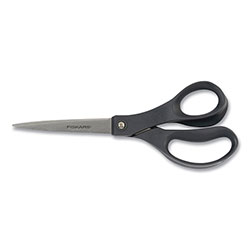 Fiskars Everyday Scissors, 8 in Long, 3.25 in Cut Length, Black Straight Handle, 6/Pack