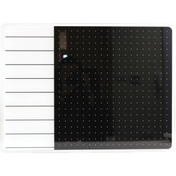 Floortex Board, Glass, Viztex, 21-1/2 inWx27-4/5 inLx1-4/5 inH, Black/White