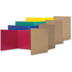 Flipside Study Carrel Color Corrugated, 12 in x 48', 24/PK, Ast