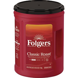 Folgers Classic Roast Ground Coffee, 40.3 oz Canister, 6/Carton