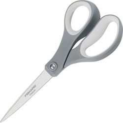 Fiskars Titanium Softgrip Scissors, Titanium, Gray, 2/Pack