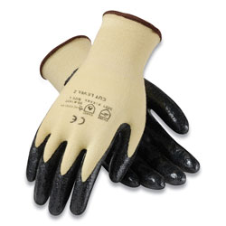 G-Tek® KEV Seamless Knit Kevlar Gloves, Small, Yellow/Black, 12 Pairs