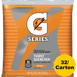 Gatorade Mix Pouches, 2-1/2 Gal Yield/Pouch, 32/CT, Orange