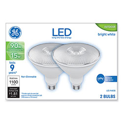GE LED PAR38 Non-Dimmable Outdoor Flood Light Bulb, 15 W, Bright White, 2/Pack